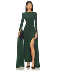 Norma Kamali - Open Back Ribbon Sleeve Wide Slit Gown - Lyst
