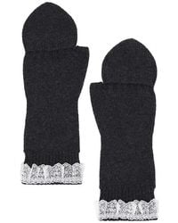 Ganni - Compact Wool Lace Mittens - Lyst