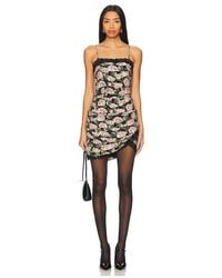 For Love & Lemons - Minivestido Fallen Rose Print En Color Negro Talla (También En Xs, S) - Lyst