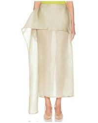 Helsa - The Silk Gazar Skirt With Drape - Lyst