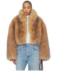 ROTATE BIRGER CHRISTENSEN - Faux Fur Crop Jacket - Lyst