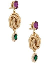 Anton Heunis - Omega Clasp Knot & Charm Pendant Earrings - Lyst