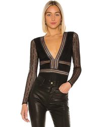 superdown - Britni Deep V Bodysuit - Lyst
