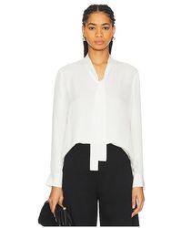 Theory - Open Neck Tie Blouse - Lyst