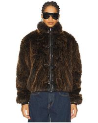 Jaded London Mendoza Faux Fur Jacket in Brown | Lyst UK