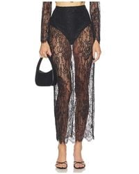 L'Agence - Raymonde Maxi Lace Skirt - Lyst