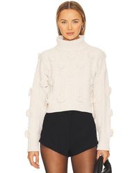 For Love & Lemons - Martina Cropped Sweater - Lyst