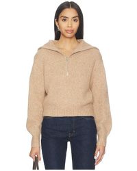 Susana Monaco - Wool Half Zip Collar Sweater - Lyst