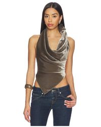 Monse - Velvet Leather Strap Halter Top - Lyst