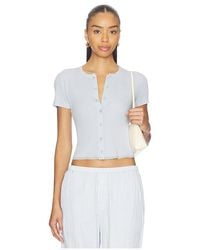 SABLYN - Adelaide Slim Short Sleeve Cardigan With Lace - Lyst