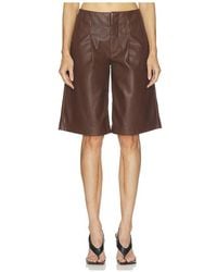 Hudson Jeans - Faux Leather Pleated Trouser Short - Lyst