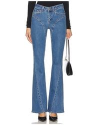 L'Agence - Deanna Low Rise Seamed Flare Jeans - Lyst