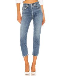 Agolde Riley hohe Straight Crop Jeans. Size 24, 28, 29, 30, 31, 32. - Blau