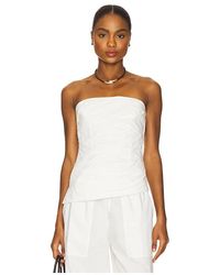 Jonathan Simkhai - Top Bustier Fruncido Emerson En Color Blanco Talla (También En 00, 10, 2, 4, 6, 8) - Lyst