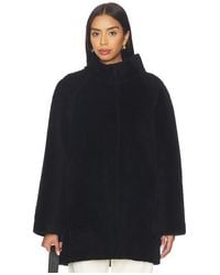 AEXAE - Chaqueta De Borrego Con Cuello Alto Y Largo Medio En Color Negro Talla (También En M) - Lyst