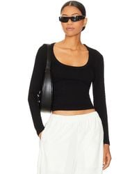 LNA - Crown Scoop Long Sleeve Top - Lyst