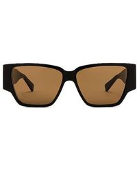 Bottega Veneta - Bold Triangle Stud Square Sunglasses - Lyst