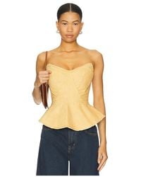 AFRM - The Princess Peplum Top - Lyst