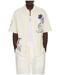 Scotch & Soda - Delfts Blauq Worked Out Relaxed Fit Short Sleeved Shirt - Lyst