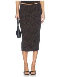 LNA - Leony Printed Rib Skirt - Lyst