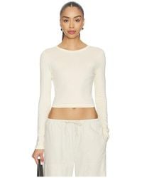 Enza Costa - Supima Baby Rib Long Sleeve Cropped Top - Lyst