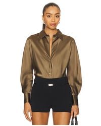 Vince - Blusa De Manga Larga Al Bies En Color Verde Salvia Talla (También En M, S, Xs) - Lyst