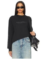 Guess - Printed Sleeve Long Sleeve Tee - Lyst