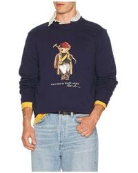 Polo Ralph Lauren - Long Sleeve Fleece Society Bear Crewneck Sweatshirt - Lyst