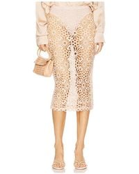 Norma Kamali - Falda Midi Recta En Color Rubor Talla En - Lyst