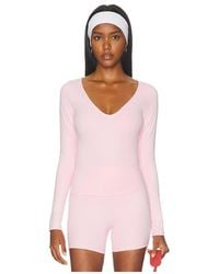Runaway the Label - Zelda Low V-Neck Long Sleeve Top - Lyst