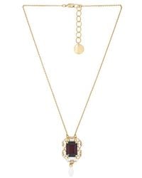 Anton Heunis - Small Square Pendant With Drop Necklace - Lyst