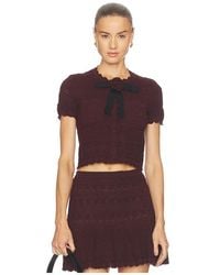 Self-Portrait - Pointelle Knit Top En. Taille Also En Xs, S, M - Lyst