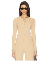 AEXAE - Fine Knit Ribbed Cardigan - Lyst