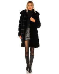 Adrienne Landau - Faux Fur Long Coat - Lyst