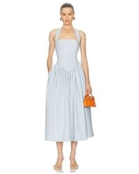 Helsa - Faille Halter Midi Dress - Lyst