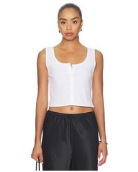 Leset - Pointelle Button Down Tank - Lyst