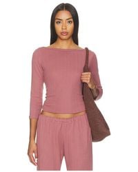 VIR VITA - Florence Boatneck Pointelle Top - Lyst