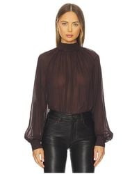 Nicholas - Solene Long Sleeve Mock Neck Blouse - Lyst