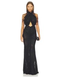 LAPOINTE - ROBE DE SOIRÉE FEATHER EMBROIDERY en Black - Lyst