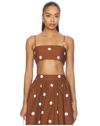 Susana Monaco - Polka Poplin Crop String Top - Lyst