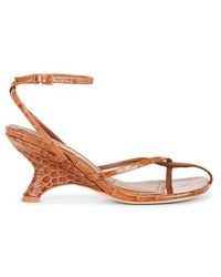 Jonathan Simkhai - Kelsey Embossed Leather Strappy Wedge - Lyst