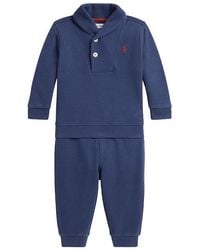 Polo Ralph Lauren - Baby Two Piece Set Long Sleeve Estate Rib Knit Funnel Neck Sweatshirt With Jogger - Lyst