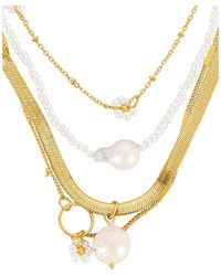 Amber Sceats Многорядное Ожерелье В Цвете Золотой - Металлик