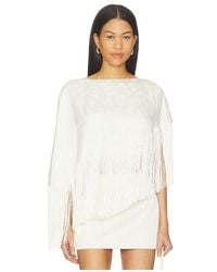 Lovers + Friends - Mona Satin Fringe Cape - Lyst