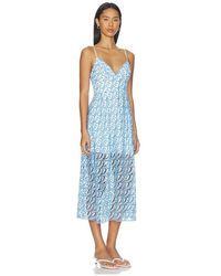MILLY Anna Embroidered Sleeveless Dress in Metallic | Lyst