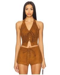 Lovers + Friends - Noella Faux Suede Top - Lyst