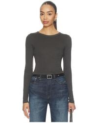 Enza Costa - Supima Baby Rib Long Sleeve Cropped Top - Lyst