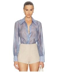 L'Agence - 'Agence Jayleen Button Down Blouse - Lyst