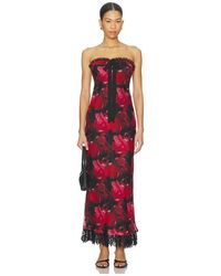 For Love & Lemons Carla Strapless Maxi Dress in Natural | Lyst