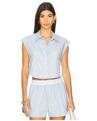Alexander Wang - Cropped Button Down Sleeveless Shirt With Necklace - Lyst